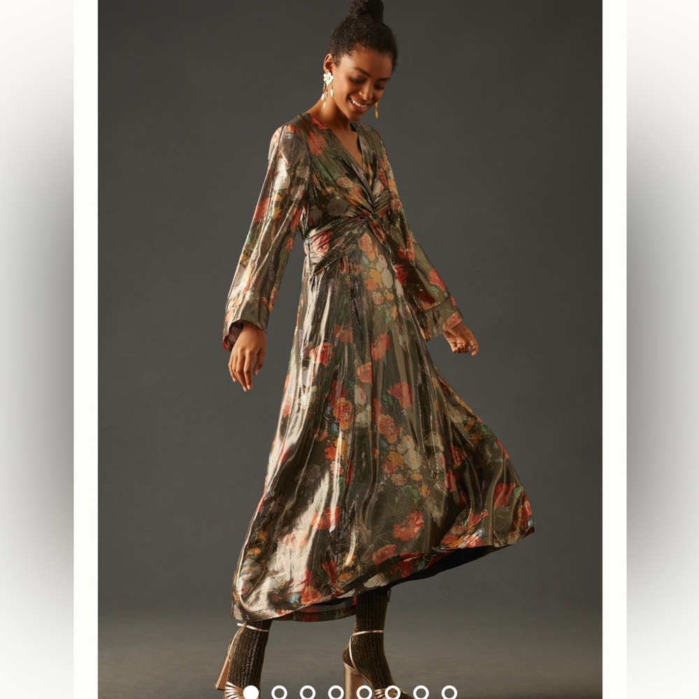 Anthropologie Caballero Deep V-Neck Maxi Dress - Picture 3 of 16
